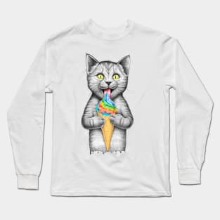 Сat with ice cream Long Sleeve T-Shirt